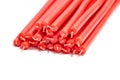 many red church candles on white background Royalty Free Stock Photo