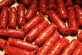 Many red roasted Taiwan sausage background