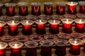 Many red votive candles Royalty Free Stock Photo