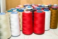 Many reels of threads standing on the table Royalty Free Stock Photo