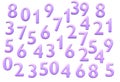 Many repetitive numbers in pink