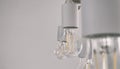 Many retro led lamps hanging on the