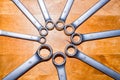 Many ring spanner on the working surface I Royalty Free Stock Photo