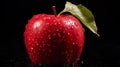 Many ripe juicy red apples covered with water drops as background Royalty Free Stock Photo