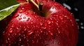 Many ripe juicy red apples covered with water drops as background Royalty Free Stock Photo