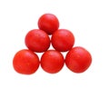 Many ripe red tomatoes. Isolation, white background Royalty Free Stock Photo