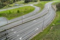 Many roads view from above without vehicles Royalty Free Stock Photo