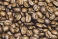 Many roasted coffee beans