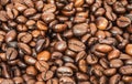 Many roasted coffee beans