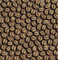 Many roasted coffee beans on a sackcloth background illustration