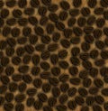 Many roasted coffee beans on a sackcloth background illustration