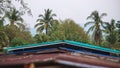 Many roofs in blue, blue, brown, back, coconut