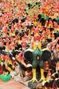 Rooster statues in King Naresuan the great shrine