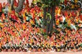 Rooster statues in King Naresuan the great shrine