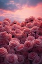 Many roses bloom like a sea of clouds, with delicate petals and fragrant aroma