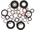 Many round rubber gaskets Royalty Free Stock Photo