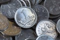 Many Russian coins one copeck Royalty Free Stock Photo