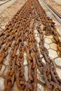 Many of rusty metal chains Royalty Free Stock Photo