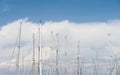 Many sailing boat mast on blue sky Royalty Free Stock Photo