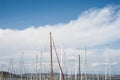 Many sailing boat mast on blue sky Royalty Free Stock Photo