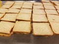 Many sandwiches prepared for the hungry