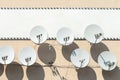 Many satellite dish antenna hanged on building wall with big white empty signboard banner on background. Copyspace for text on