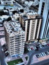 Many Satellite Dishes on Tall City Buildings, Abu Dhabi Royalty Free Stock Photo