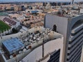 Many Satellite Dishes on Tall City Buildings, Abu Dhabi Royalty Free Stock Photo
