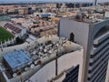 Many Satellite Dishes on Tall City Buildings, Abu Dhabi