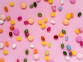 Many scattered colorful sweets