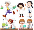 Many scientists doing experiment Royalty Free Stock Photo