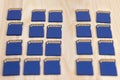 Multiple SDHC memory cards on wooden surface - shallow focus Royalty Free Stock Photo