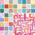 Many seamless patterns Royalty Free Stock Photo