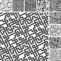 Many seamless patterns Royalty Free Stock Photo