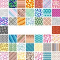 Many seamless patterns Royalty Free Stock Photo