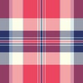 Many seamless tartan pattern, sparse fabric plaid textile. Irish vector background check texture in light and red colors