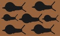Many several snails slugs against a brown backdrop