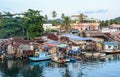 Many shacks with boats in Phu Quoc island, Vietnam