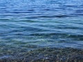 Many Shades of Blue in Gently Rippled Sea Water Royalty Free Stock Photo