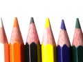 Sharp color pencils on white background Royalty Free Stock Photo