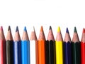 Many sharpened color pencils Royalty Free Stock Photo