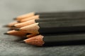 Sharpened pencils  on a moody background. Royalty Free Stock Photo