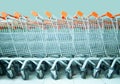 Many shopping trolley