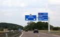 Many signboards in the highway of France Royalty Free Stock Photo