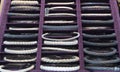 Many silver bracelets with filigree work as known telkari in Turkey