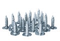Many silver screws toned grey Royalty Free Stock Photo