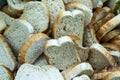 Many slices of dry old bread Royalty Free Stock Photo