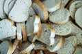 Many slices of dry old bread Royalty Free Stock Photo