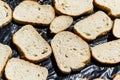 Slices of dry old bread Royalty Free Stock Photo