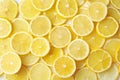 Many slices of fresh ripe lemons